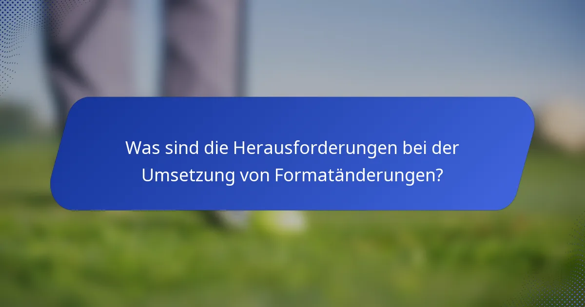 Was sind die Herausforderungen bei der Umsetzung von Formatänderungen?