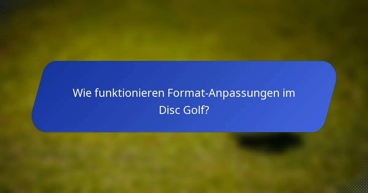 Wie funktionieren Format-Anpassungen im Disc Golf?