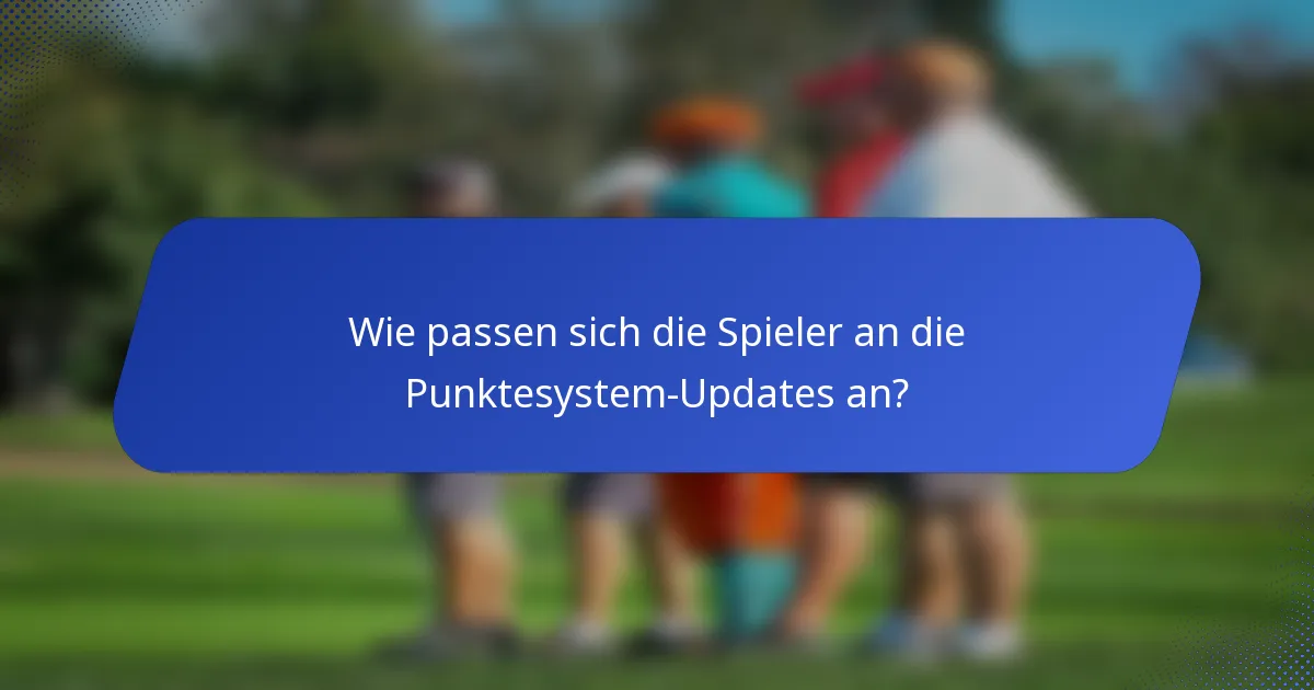 Wie passen sich die Spieler an die Punktesystem-Updates an?