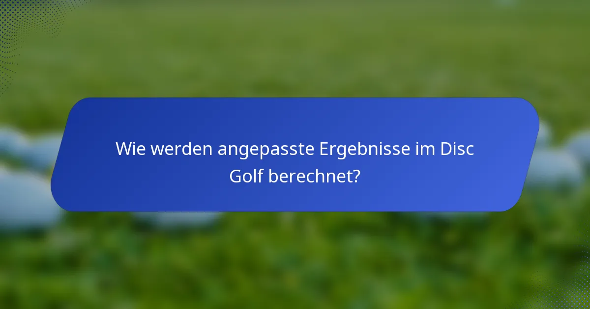 Wie werden angepasste Ergebnisse im Disc Golf berechnet?