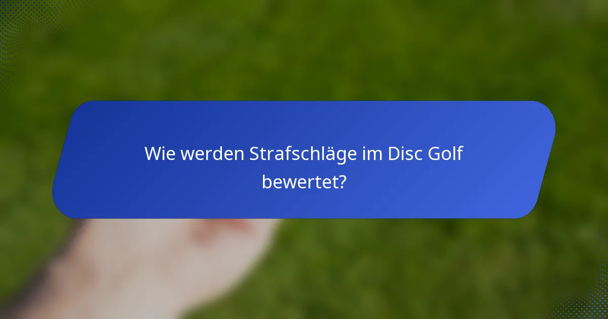 Wie werden Strafschläge im Disc Golf bewertet?